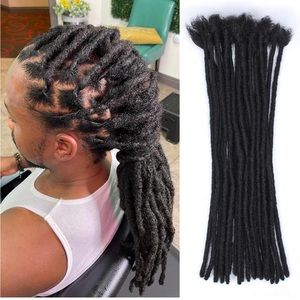 Synthetic Dread Set Thick Soft Locs Extensions (18 Inch (30strands), 0.6cm, 1B)
